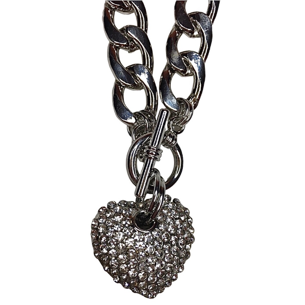 Clear Pave Crystal Heart Necklace